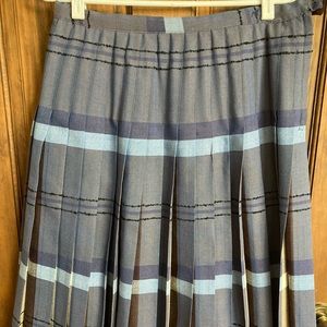 Reversible woolen skirt blue / brown